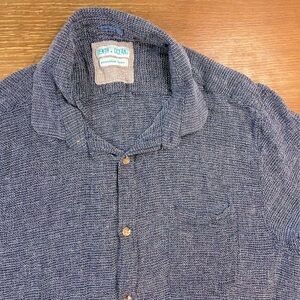 Tenth + Ocean Linen Shirt Men's XL Navy SS Lightweight Resort Vacation Holiday